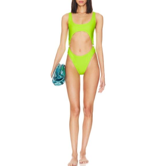 Good American Women's Electric Lime Monokini Swimsuit Size 2 - Picture 1 of 9